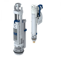 Смывной механизм для бачка унитаза Geberit тип 290-360, двойной смыв, подвод воды снизу, 3/8", ниппель из латуни: Глянцевый хром 283.311.21.2