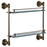 Полка прямая Savol, двойная стеклянная 40 см  S-006622C