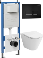 Комплект унитаза с инсталляцией Grossman Pragma 97.4477SQ.03.210 с клавишей смыва