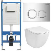Комплект унитаза с инсталляцией Grossman Cosmo 97.4497SQC.02.100 с клавишей смыва