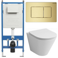 Комплект унитаза с инсталляцией Grossman Classic 97.4477S.04.32M с клавишей смыва