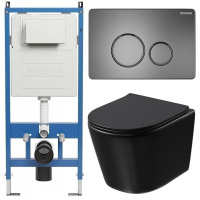 Комплект унитаза с инсталляцией Grossman Style 97.4477BMSQ.05.42M с клавишей смыва