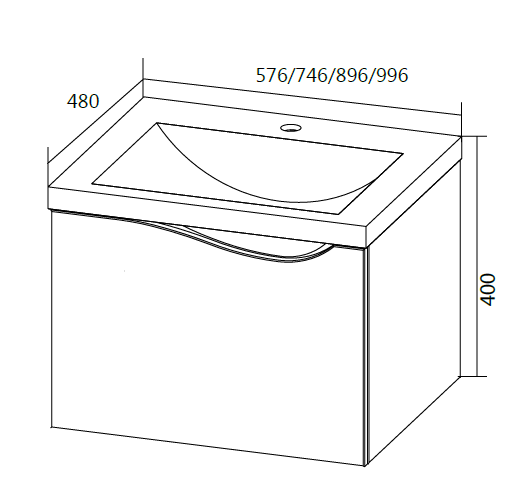 Тумба под раковину 1Marka  Этюд 75П У57583