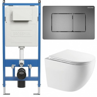 Комплект унитаза с инсталляцией Grossman Classic 97.4411SQC.04.42M с клавишей смыва