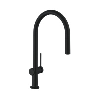 Смеситель для кухни с выдвижным изливом sBox Hansgrohe Talis M54 1jet 72803670 черный матовый