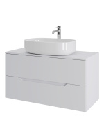 Тумба с раковиной подвесная 100 см, Orange Line Li-100TuwMDF+B08-600W белый