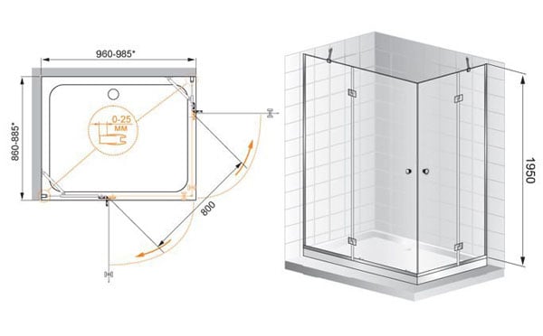 Душевая дверь Cezares Triumph TRIUMPH-D-90-C-Cr