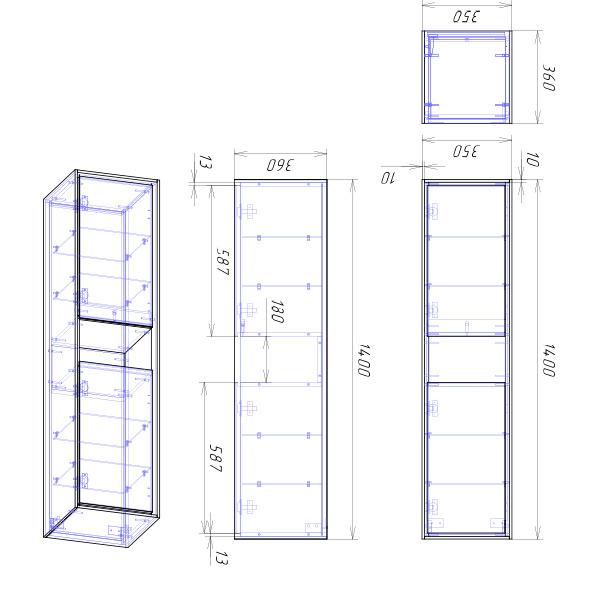 Пенал Cersanit LOUNA 35 SP-SL-LOU/Wh