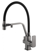 Смеситель для кухни с гибким изливом и подключением фильтра WONZON & WOGHAND, темный графит WW-88458013-BGM Смеситель для кухни с гибким изливом и подключением фильтра WONZON & WOGHAND, темный графит WW-88458013-BGM