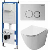 Комплект унитаза с инсталляцией Grossman Galaxy 97.4411S.01.110 с клавишей смыва