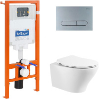 Комплект унитаза с инсталляцией BelBagno BB340CHR/BB2020SC/BB002-80/BB006-PR-CHROME.M