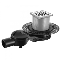 Душевой трап (10х10) Berges Wasserhaus Platz Antik 091160 хром глянец