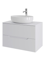 Тумба с раковиной подвесная 80 см, Orange Line Li-80TuwMDF+B05-520W белый