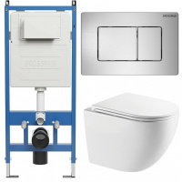 Комплект унитаза с инсталляцией Grossman Classic 97.4411SQC.04.12M с клавишей смыва