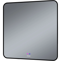 Зеркало (80х80) Grossman ELEGANS-норма BLACK 1780802 LED с сенсорным выключателем и подогревом