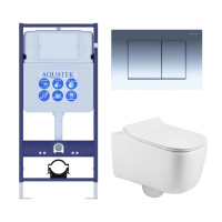 Комплект унитаза с инсталляцией SET AQUATEK ЛУГАНО 4в1