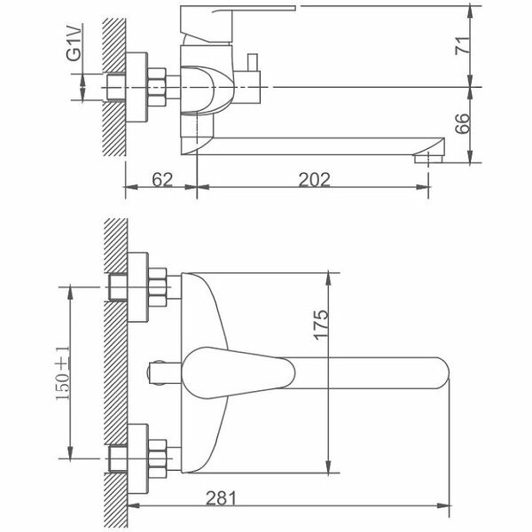 Смеситель для ванны Haiba HB60801-2