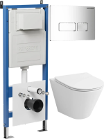 Комплект унитаза с инсталляцией Grossman Pragma 97.4477SQ.03.100 с клавишей смыва