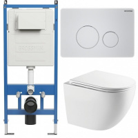 Комплект унитаза с инсталляцией Grossman Style 97.4411SQC.05.01M с клавишей смыва