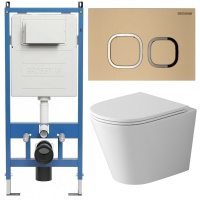 Комплект унитаза с инсталляцией Grossman Cosmo 97.4478SQ.02.310 с клавишей смыва