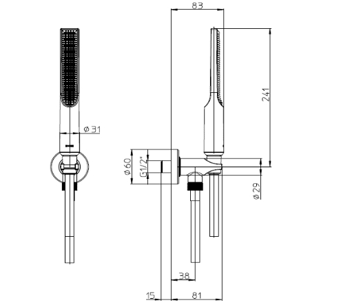 Душевой набор Bossini Apice CE3004C.094 никель шлифованный