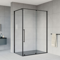 Душевой уголок Vincea  Arno VSR-1A9012CLB (120х90)  черный, стекло прозрачное