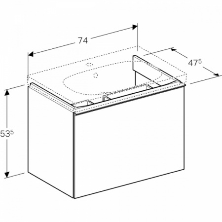 Тумба для раковины Geberit Acanto 500.611.JL.2 (песочный)
