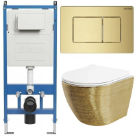 Комплект унитаза с инсталляцией Grossman Classic 97.4455GWS.04.32M с клавишей смыва