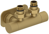 Вентиль Сунержа угловой EU50 (2 х G 1/2" НР х G 3/4" НГ) 032-1416-1234 золотой матовый