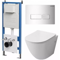 Комплект унитаза с инсталляцией Grossman Pragma 97.4411S.03.100 с клавишей смыва