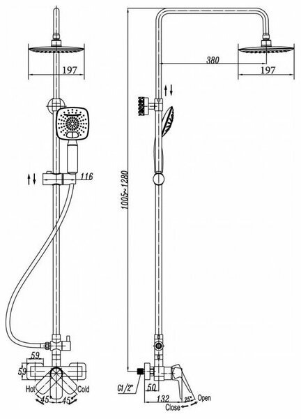 Душевая система Cezares Grace GRACE-C-CD-01