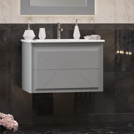 Тумба под раковину Opadiris Луиджи 80   00-00006180 серый матовый (без раковины)