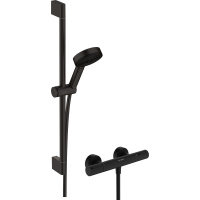 Термостат для душа с душевым гарнитуром Hansgrohe Pulsify Select S 105 3jet Relaxation EcoSmart Ecostat Element 24272670 черный матовый