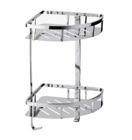 Полка для ванной 2-х ярусная угловая WONZON & WOGHAND, хром WW-4142