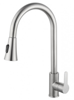 Смеситель для кухни с выдвижным изливом WONZON & WOGHAND, брашированный никель WW-121E201L-BS