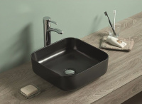 Раковина керамическая накладная (38x38) Art&Max AM-78110-MB чёрный
