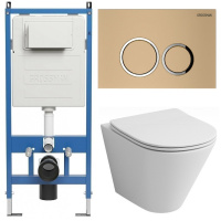 Комплект унитаза с инсталляцией Grossman Galaxy 97.4477S.01.310 с клавишей смыва