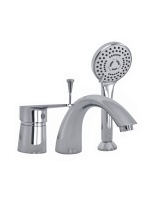 Смеситель на борт ванны однорычажный с душевым набором Orange Otto M22-333cr хром