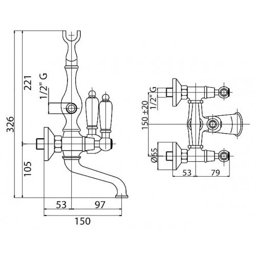 Смеситель Для Ванны Cezares FIRST FIRST-VD-03-M золото