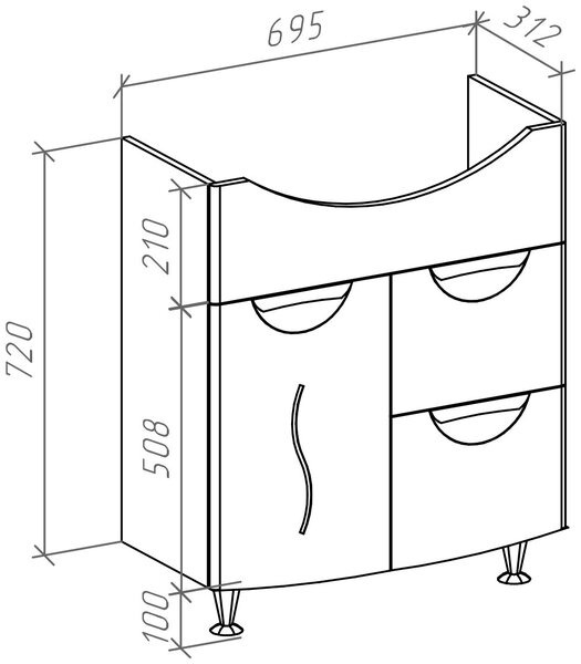 Тумба под раковину Bellezza Глория 754639512120010