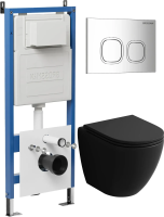 Комплект унитаза с инсталляцией Grossman Cosmo 97.4455BMSQ.02.100 с клавишей смыва