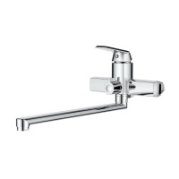 Смеситель для ванны однорычажный полимерный универсальный излив OneLife P02-211cr хром