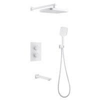 Душевой комплект ABBER Weiss Insel AF8050W скрытого монтажа с изливом, термостат, белый