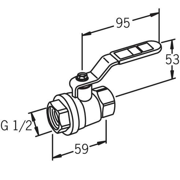 Oras 400015 Шаровой кран DN 15, G1/2 ВР - G1/2 ВР с рукояткой