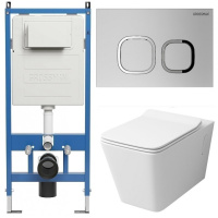 Комплект унитаза с инсталляцией Grossman Galaxy 97.4414S.02.110 с клавишей смыва