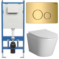 Комплект унитаза с инсталляцией Grossman Style 97.4478S.05.30M с клавишей смыва