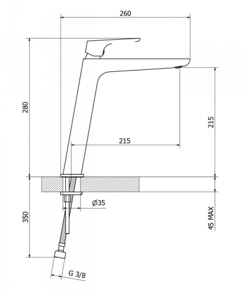 Смеситель для раковины Cezares Florian FLORIAN-LSM1-01-W0