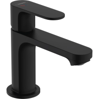 Смеситель для раковины с донным клапаном CoolStart EcoSmart+ Hansgrohe Rebris S 72586670 черный матовый