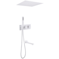 Душевой комплект ABBER Daheim AF8254W скрытого монтажа с изливом, термостат, белая матовая