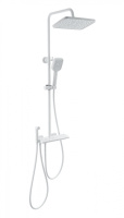 Душевая система с техническим душем и термостатом WONZON & WOGHAND MUSE Piano, белый матовый WW-B4132-A-MW